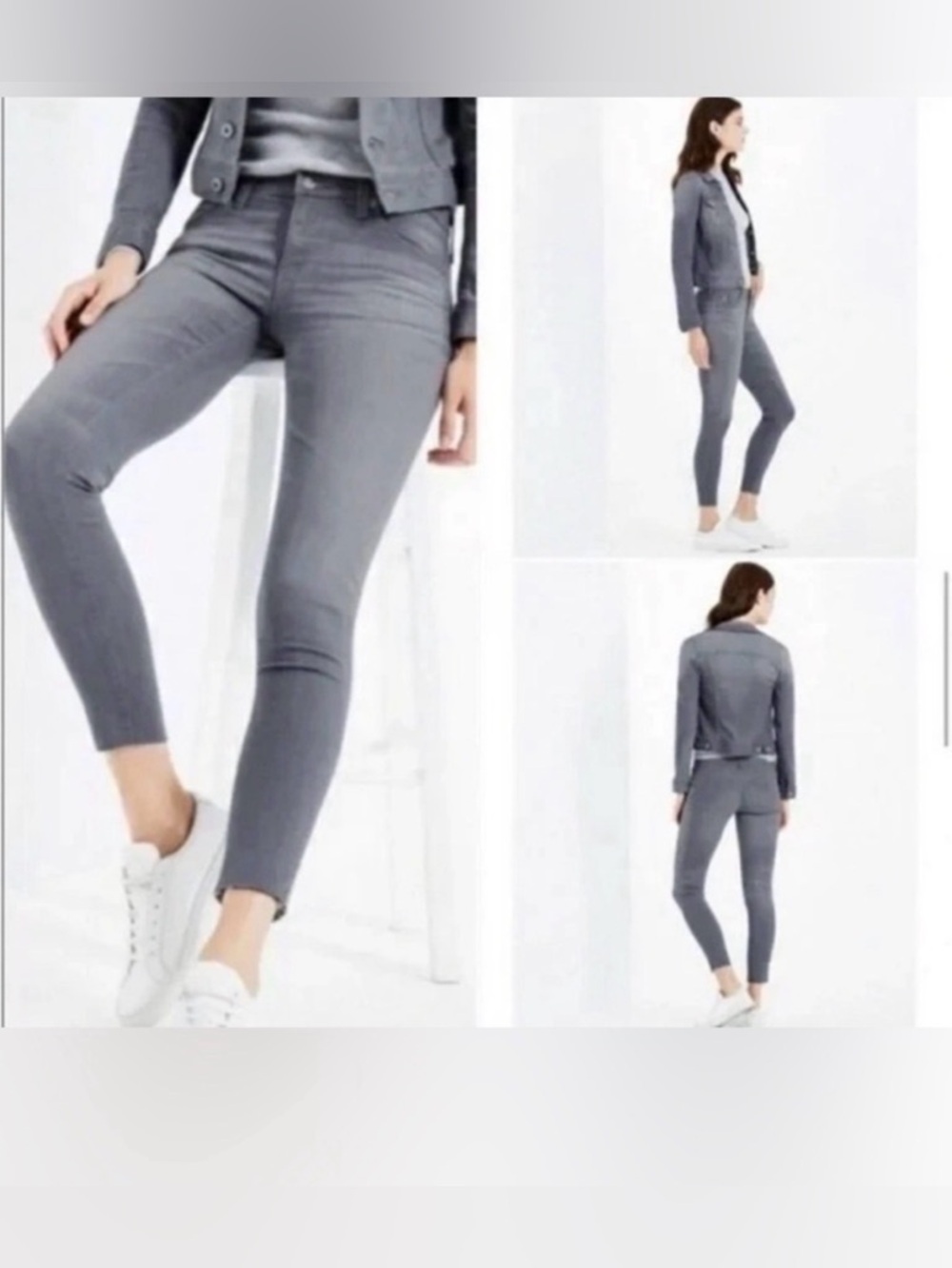 Ag Adriano Goldschmied Gray Ankle Crop Skinny Jeans size 28